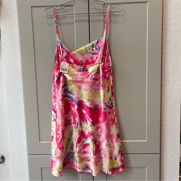 Flynne Skye Lynne Multicolor Colorful Kaleidescope Cowl Neck Mini Slip Dress M - Picture 5 of 6